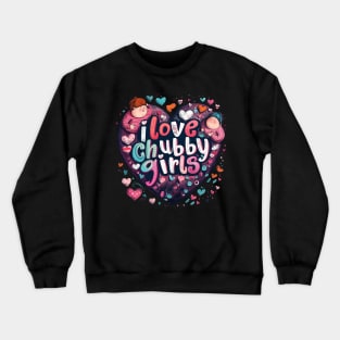 i love chubby girls Crewneck Sweatshirt